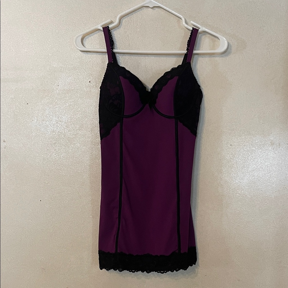 Y2K La Vie En Rose Purple and Black Chemise